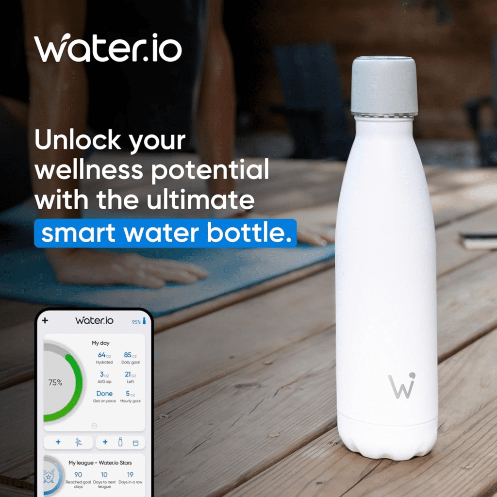 WATER.IO Smart Water Bottle with Hydration Tracking and LED Reminder