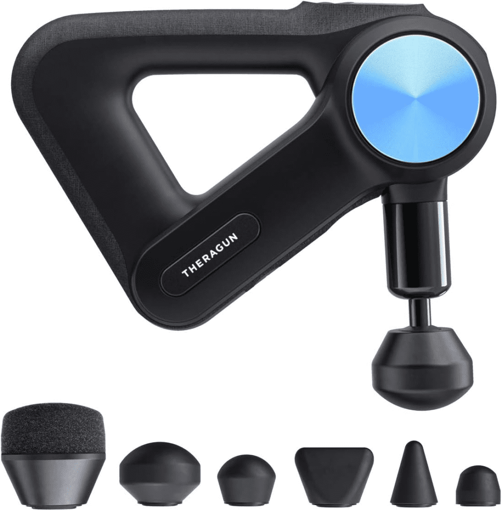 TheraGun Pro deep tissue massage gun in black, designed for muscle recovery, circulation improvement, and full-body pain relief.