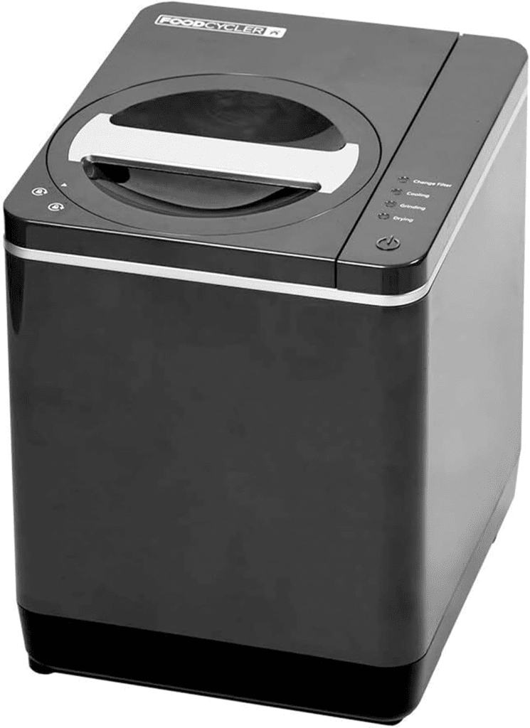 A compact, odorless kitchen composter that turns food scraps into nutrient-rich soil within hours.